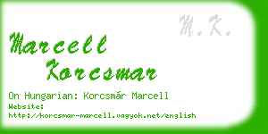 marcell korcsmar business card