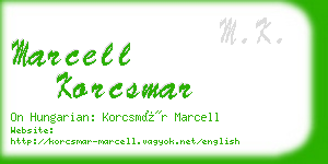 marcell korcsmar business card